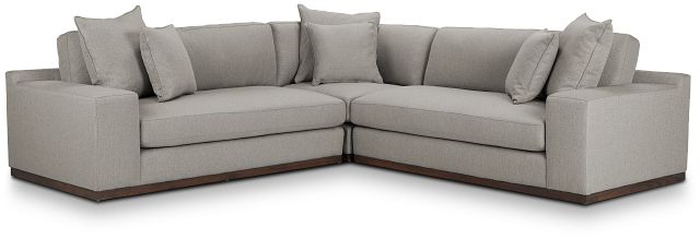 Mckenzie Light Gray Fabric Small Two-arm Sectional