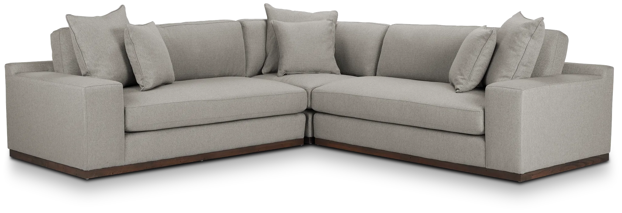 Mckenzie Light Gray Fabric Small Two-arm Sectional