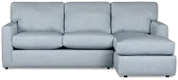 Rhodes Light Blue Fabric Right Chaise Sectional