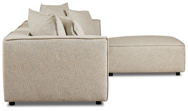 Tatum Beige Fabric 4-Piece Bumper Sectional Sofa