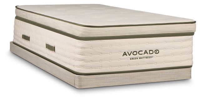 Avocado Green Plush Low-profile Mattress Set