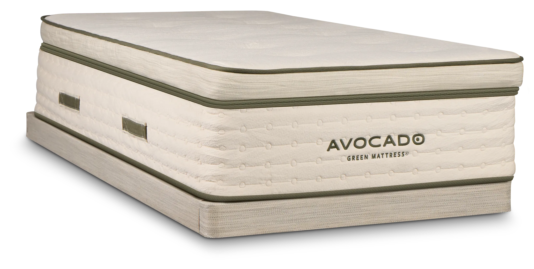Avocado Green Plush Low-profile Mattress Set