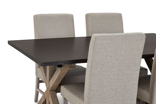 Jefferson Two-tone Table & 4 Upholstered Chairs