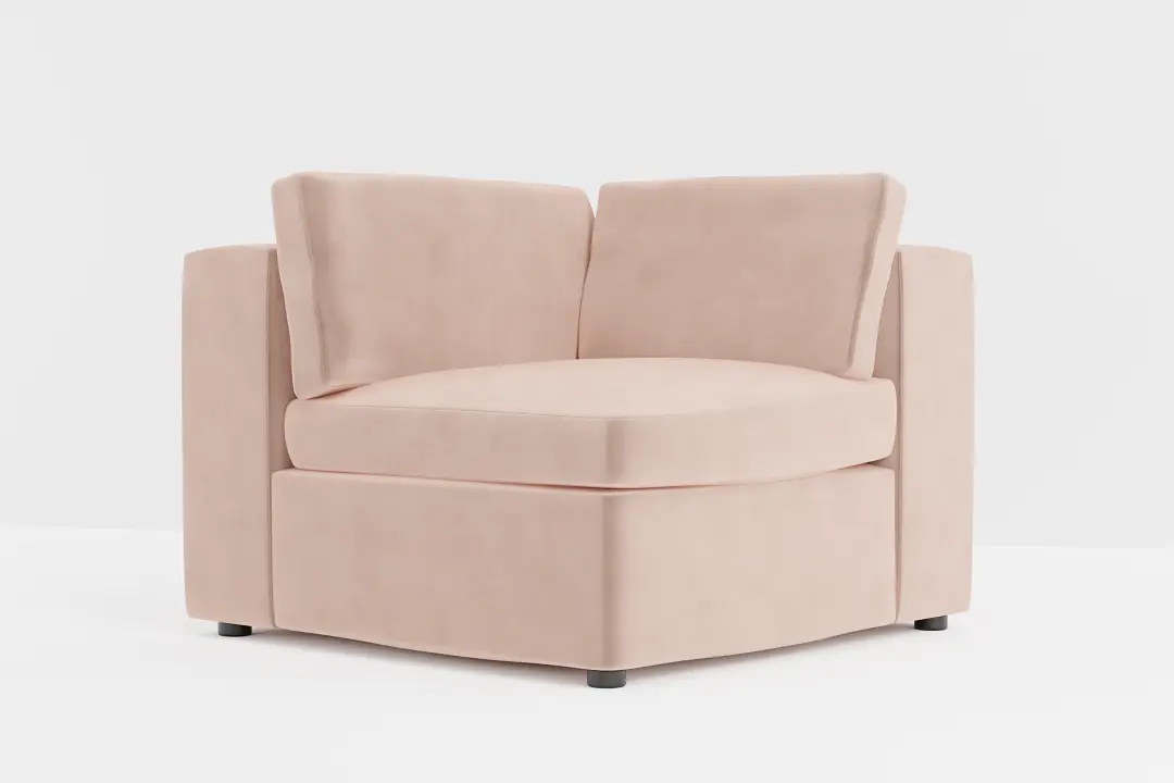 Destin Joya Light Pink Velvet Corner Chair Destin Joya Light Pink Velvet Corner Chair