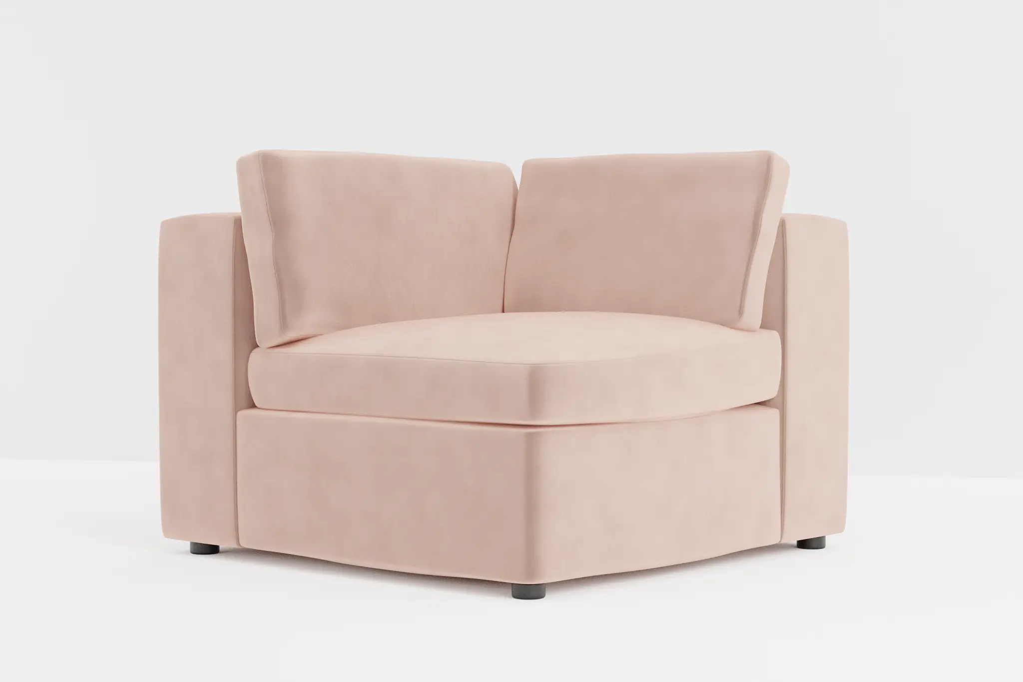 Destin Joya Light Pink Velvet Corner Chair Destin Joya Light Pink Velvet Corner Chair