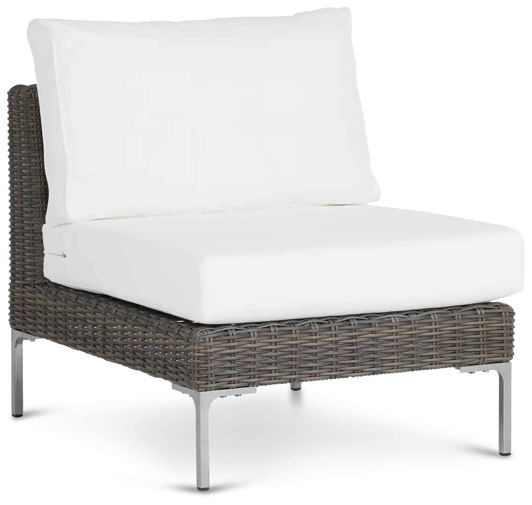 Tulum White Woven Armless Chair W/ Cushion Tulum White Woven Armless Chair W/ Cushion
