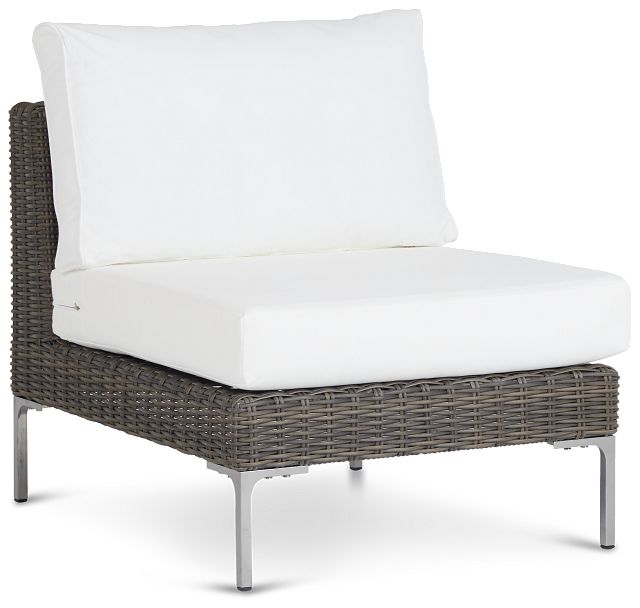 Tulum White Woven Armless Chair W/ Cushion (0)