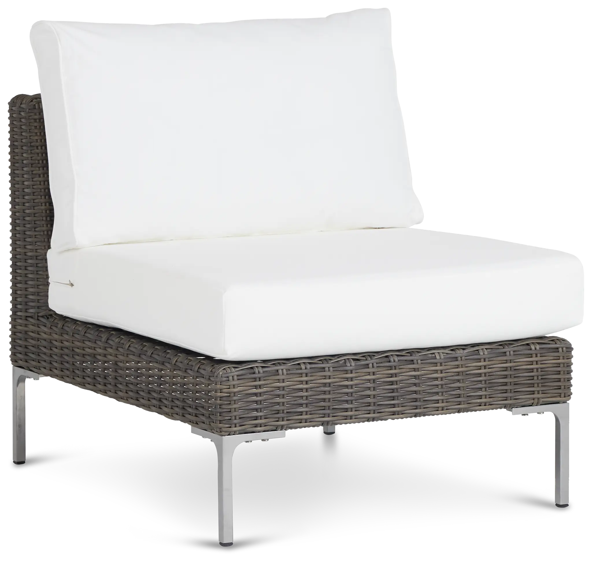 Tulum White Woven Armless Chair W/ Cushion Tulum White Woven Armless Chair W/ Cushion