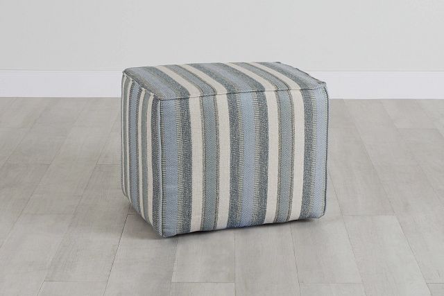 Abode Green Fabric Accent Pouf