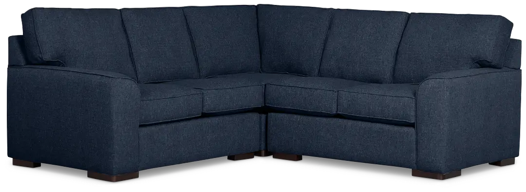 Sinclair Dark Blue Fabric Small Two-arm Sectional Sinclair Dark Blue Fabric Small Two-arm Sectional