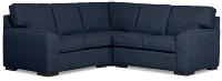 Sinclair Dark Blue Fabric Small Two-arm Sectional