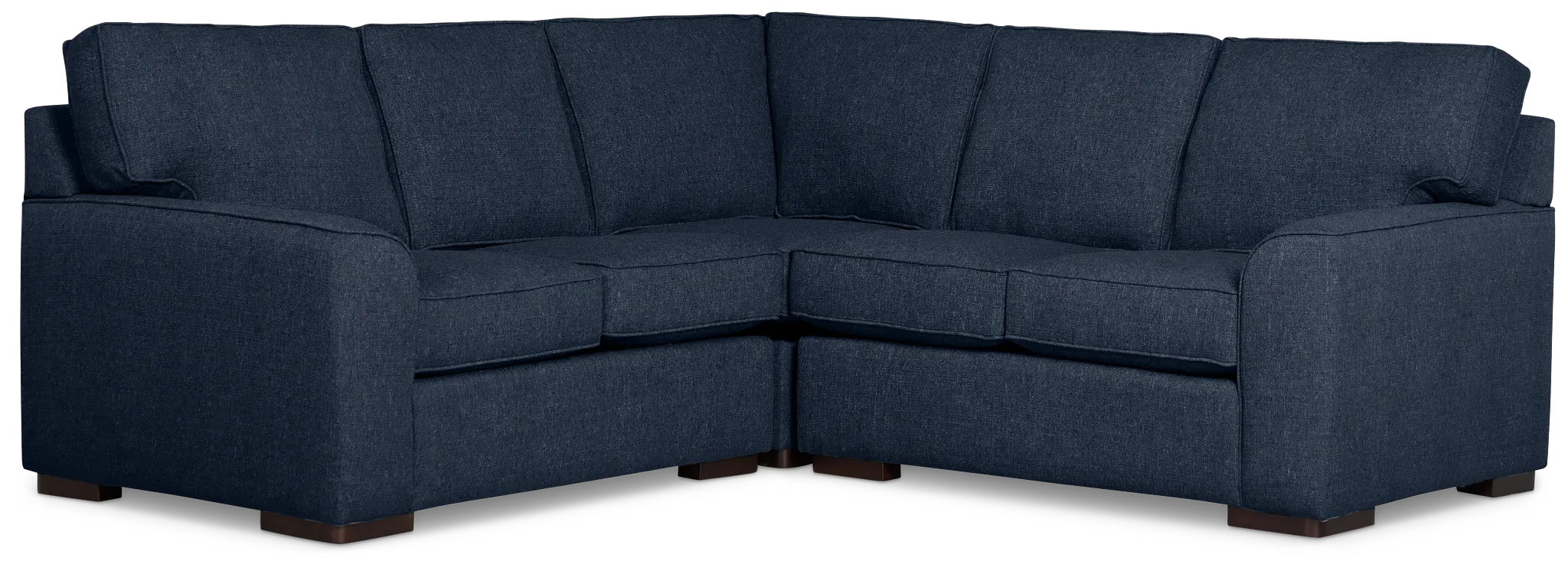 Sinclair Dark Blue Fabric Small Two-arm Sectional