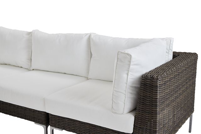 Tulum White Woven Two-arm Sectional