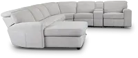 Callum Light Gray Storage Medium Left Triple Power Chaise Sleepr Sectional
