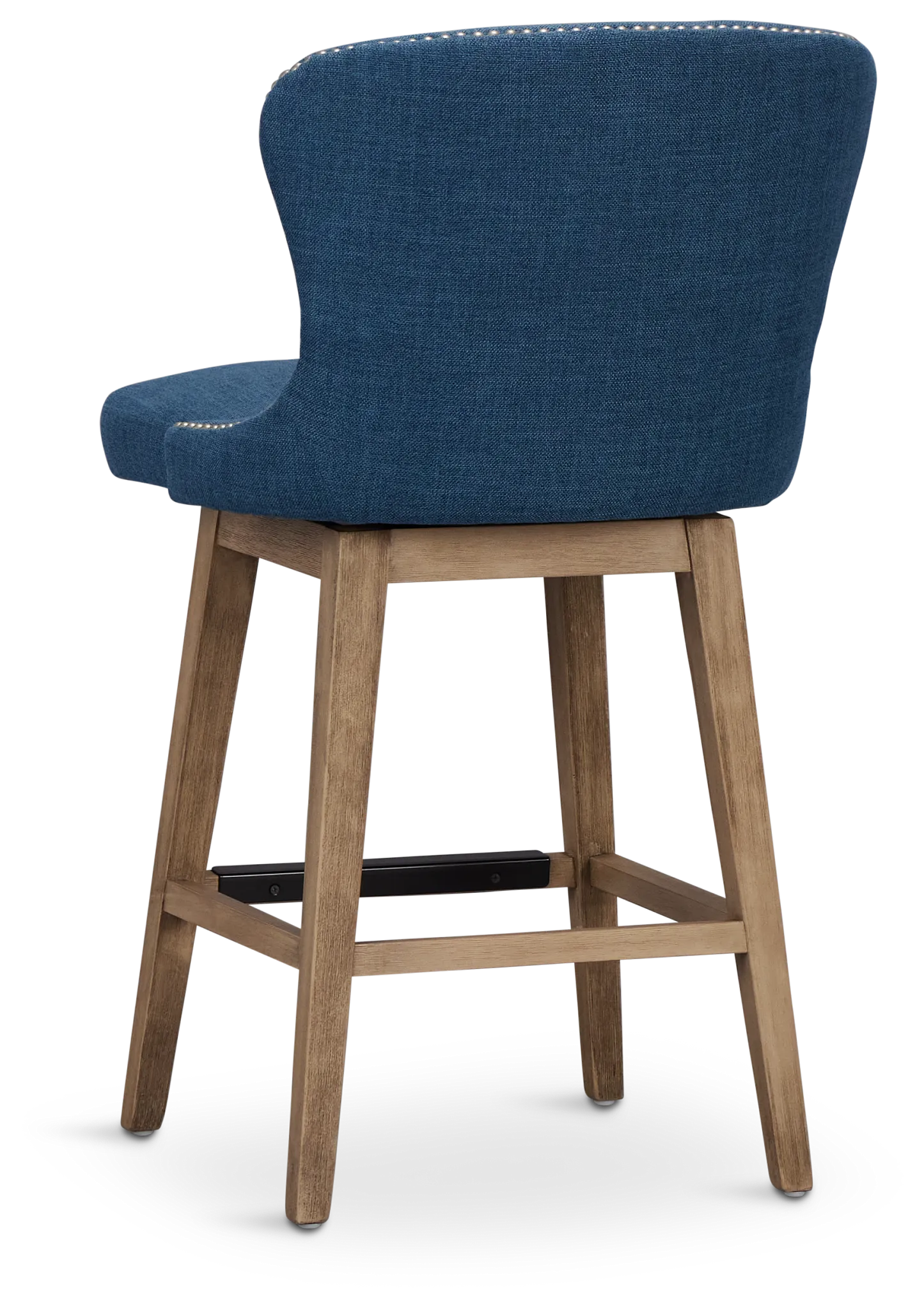 Seaside Blue Fabric 24" Swivel Barstool