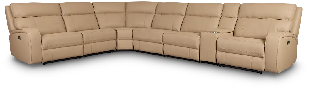 Rhett Taupe Micro Large Two-arm Power Reclining Sectional Rhett Taupe Micro Large Two-arm Power Reclining Sectional