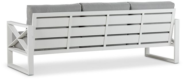 Linear White Dark Gray Aluminum Sofa (4)