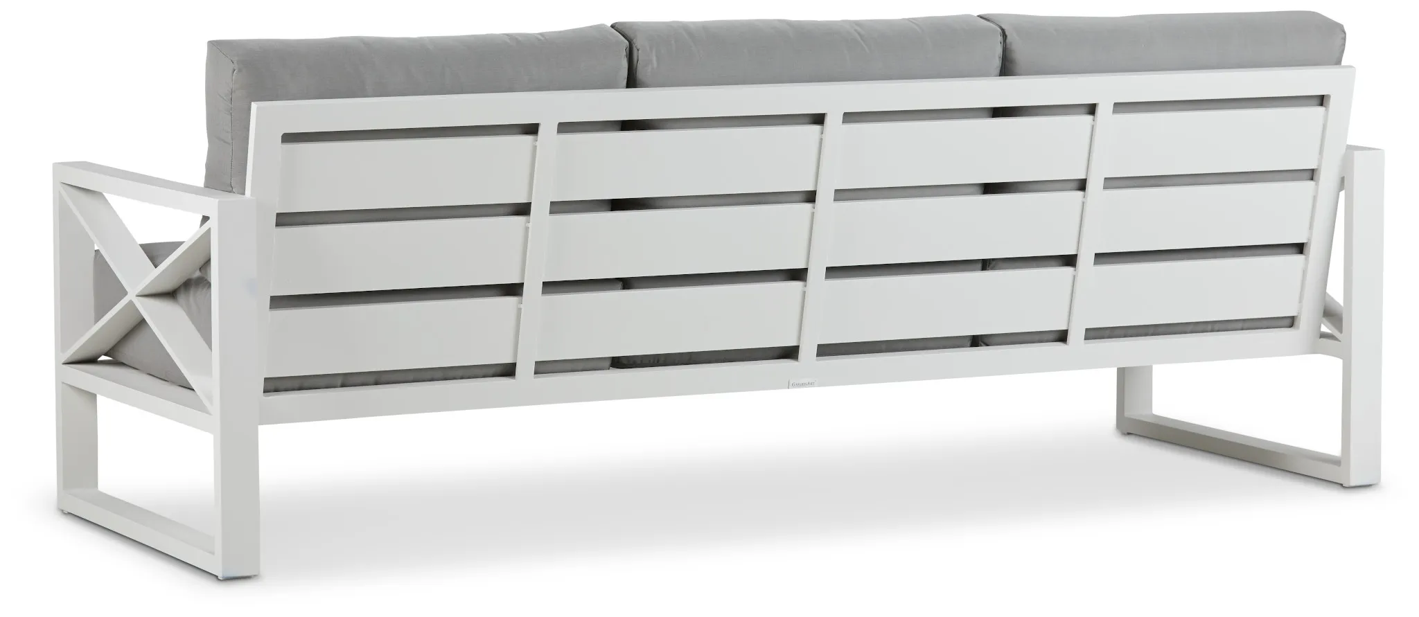 Linear White Dark Gray Aluminum Sofa