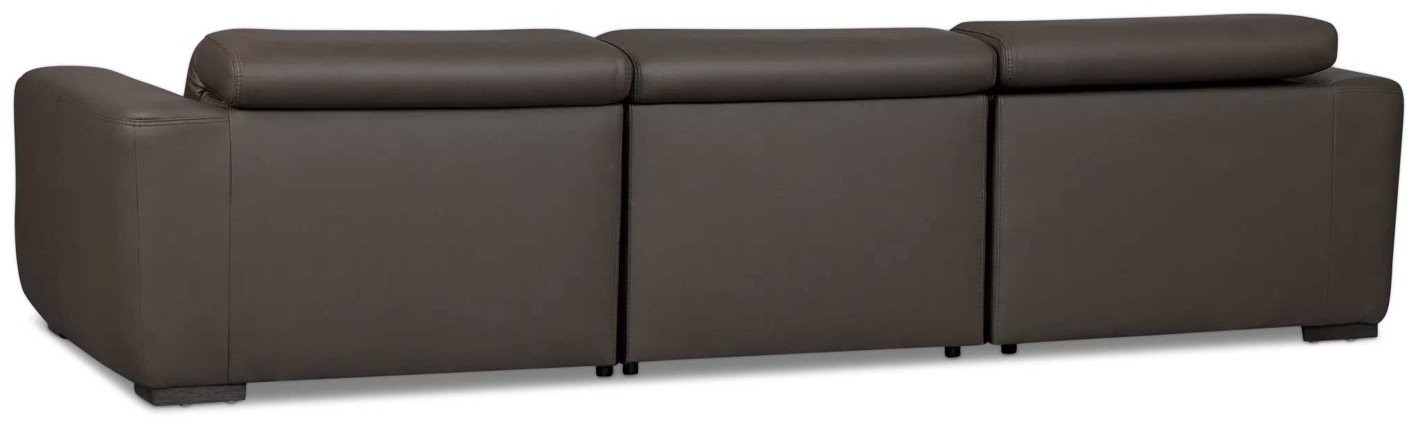 Kieran Dark Brown Lthr/vinyl 3-piece Modular Power Reclining Sofa