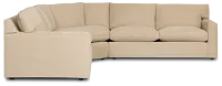 Hudson Beige Fabric Small 2-arm Wedge Sectional
