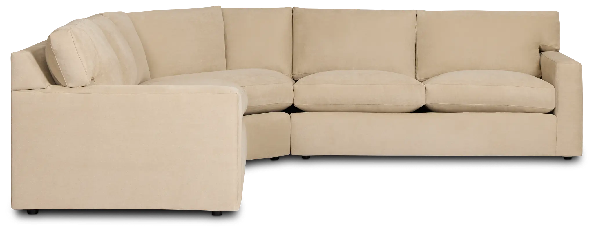 Hudson Beige Fabric Small 2-arm Wedge Sectional Hudson Beige Fabric Small 2-arm Wedge Sectional