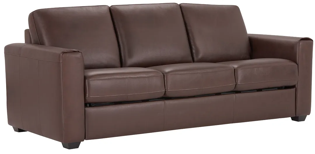 Lane Medium Brown Lthr/vinyl Memory Foam Sleeper