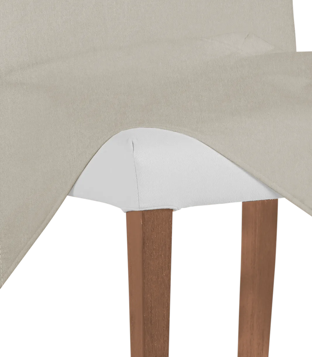 Harbor Light Beige Long Slipcover Chair With Light Tone Leg