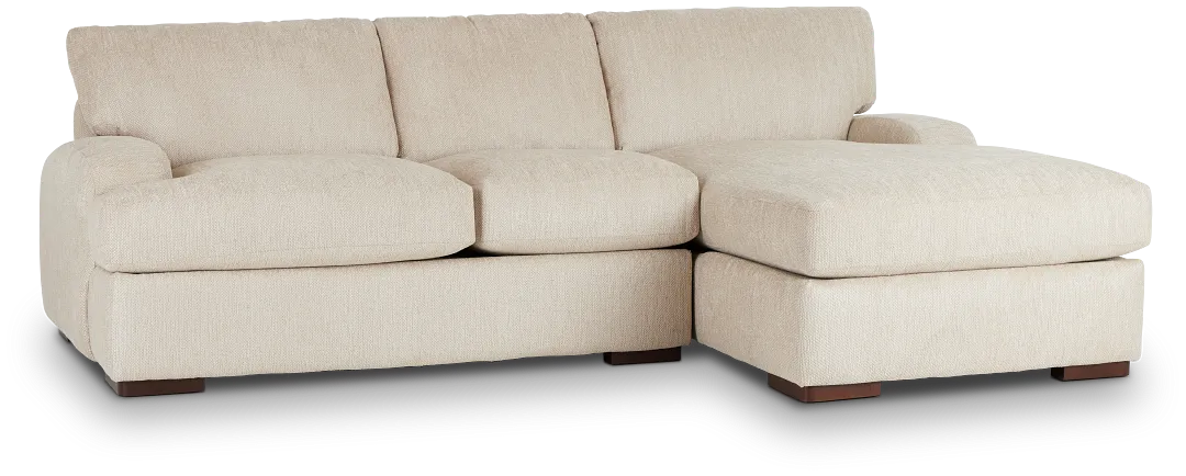 Alpha Beige Fabric Right Chaise Sectional