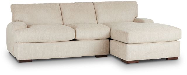 Alpha Beige Fabric Right Chaise Sectional (1)