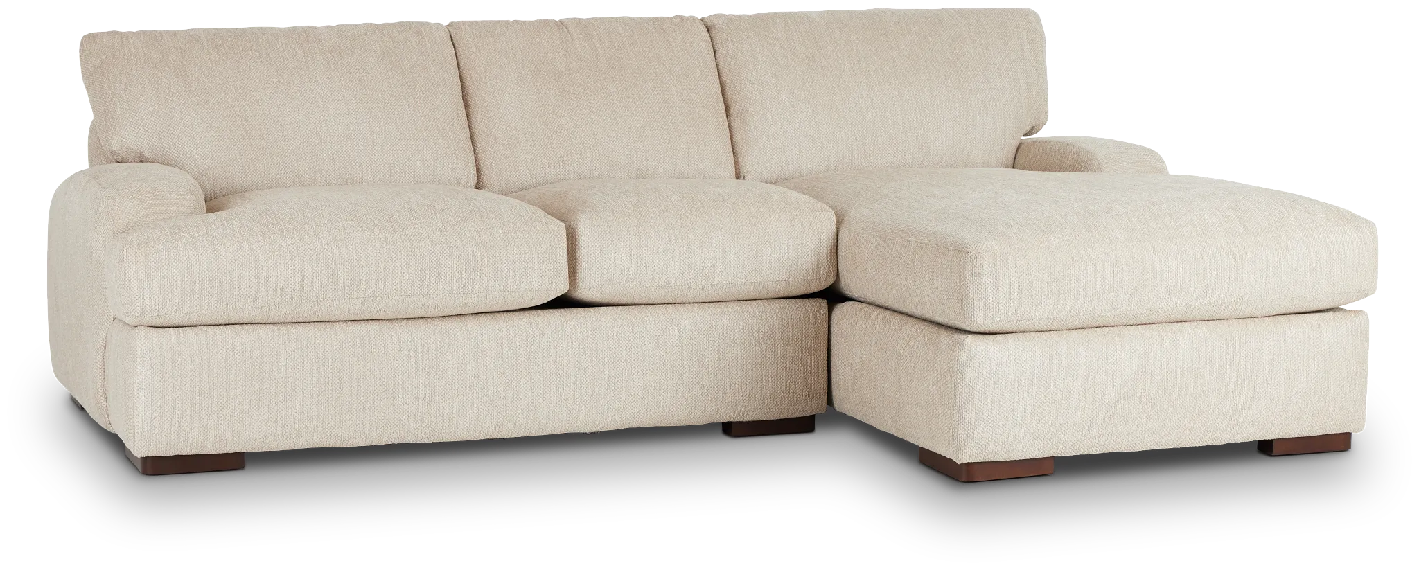 Alpha Beige Fabric Right Chaise Sectional