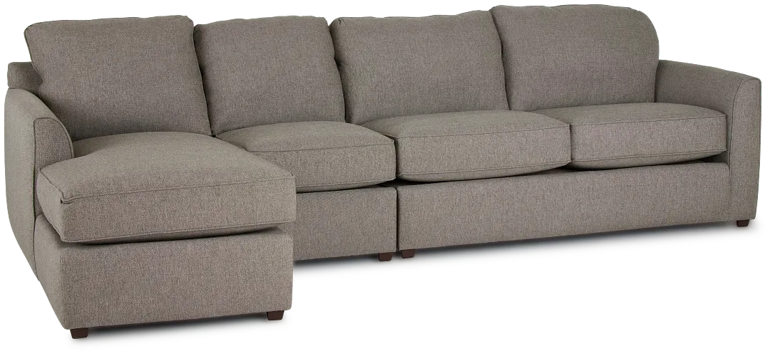 Asheville Brown Fabric Small Left Chaise Sectional
