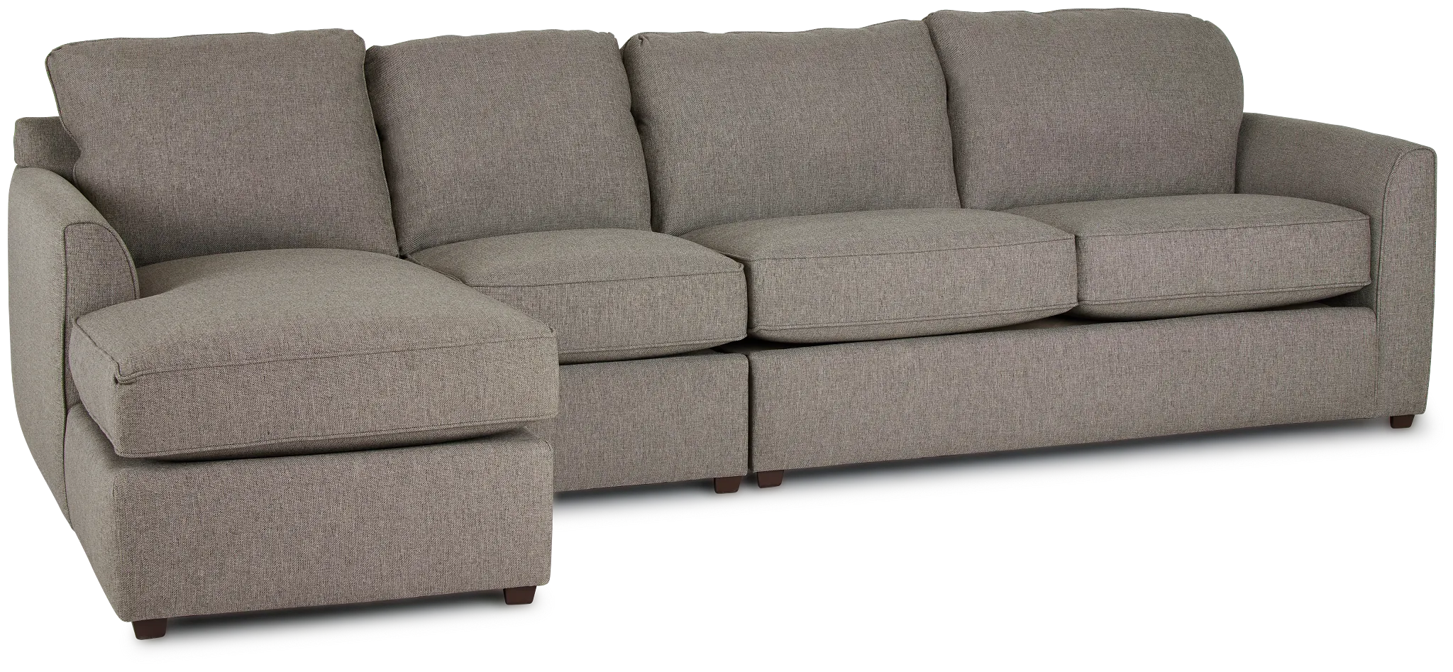 Asheville Brown Fabric Small Left Chaise Sectional