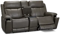 Jayden Gray Micro Power Reclining Console Loveseat