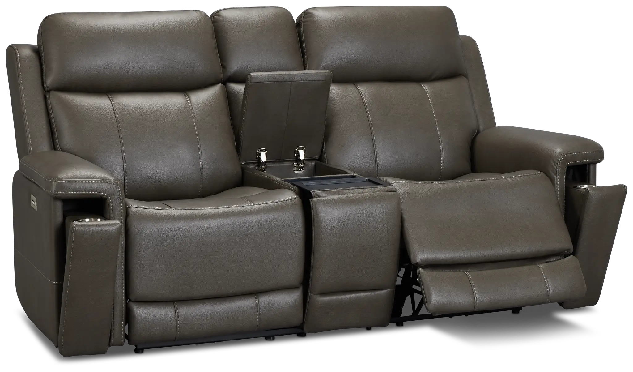 Jayden Gray Micro Power Reclining Console Loveseat Jayden Gray Micro Power Reclining Console Loveseat