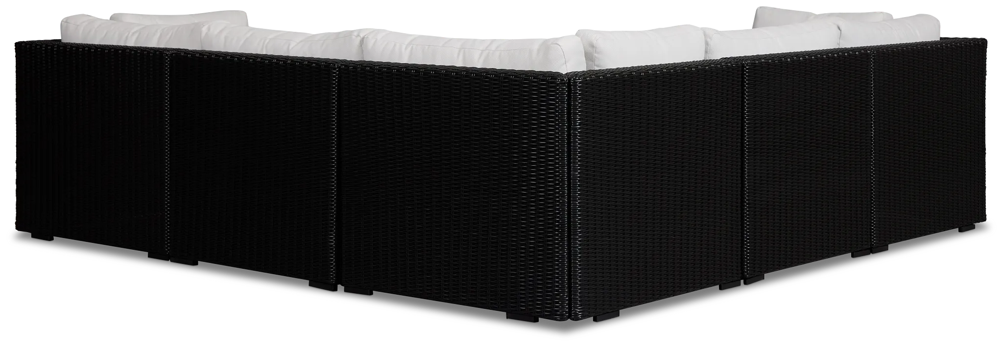 Montecito Black 6-piece Modular Sectional With Light Beige Cushion