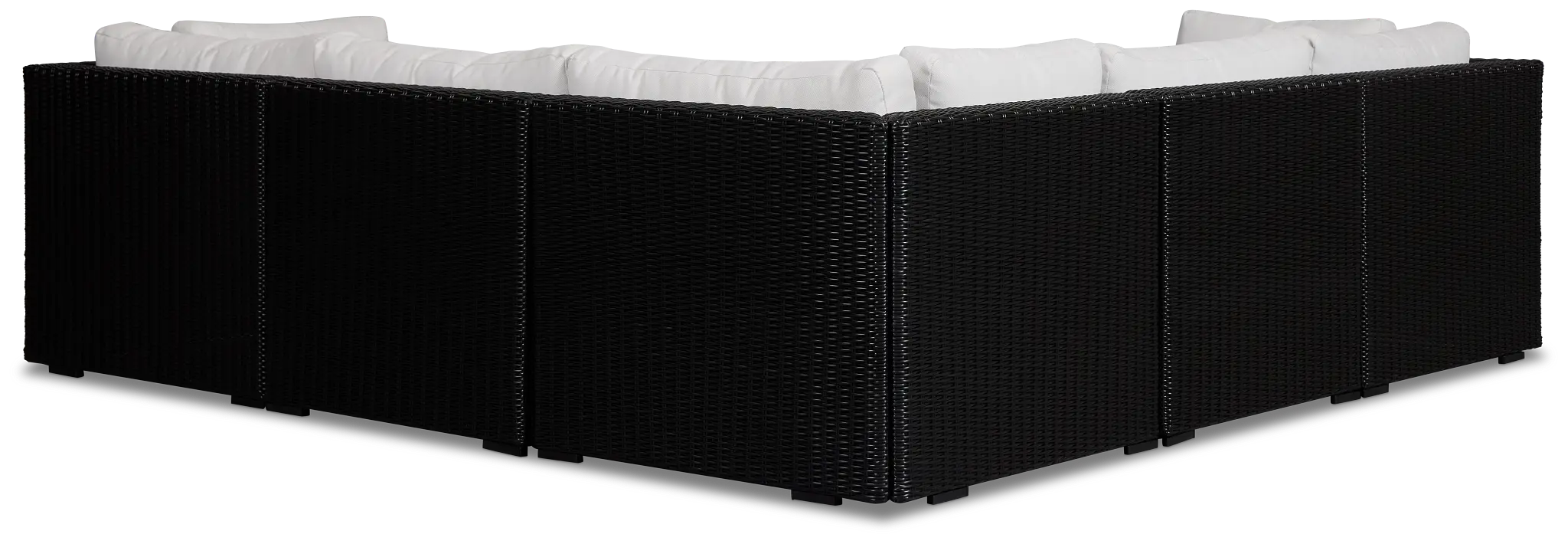 Montecito Black 6-piece Modular Sectional With Light Beige Cushion Montecito Black 6-piece Modular Sectional With Light Beige Cushion