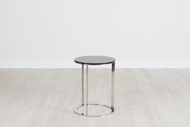 Dalston Black Metal Round End Table