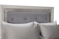 Alessandria White Uph Panel Bed With Lights