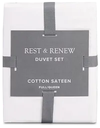 Rest & Renew Cotton Sateen White 300 Thread Duvet Set
