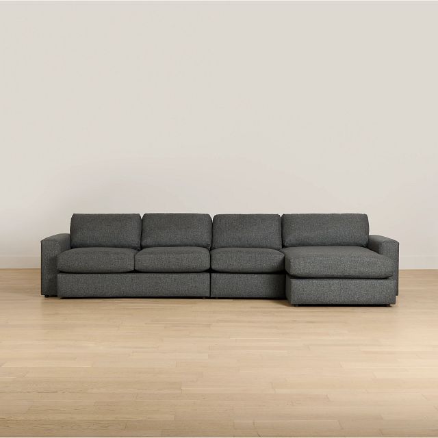 Brantley Dark Gray Fabric Small Right Chaise Sectional