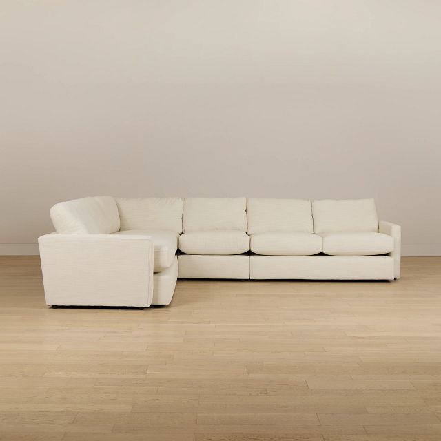 Noah Ivory Fabric Medium Two-arm Sectional