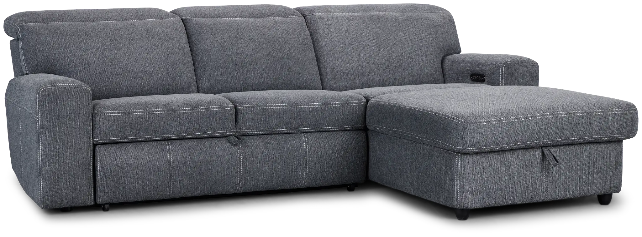 Callum Dark Gray Fabric Small Right Power Chaise Sleeper Sectional Callum Dark Gray Fabric Small Right Power Chaise Sleeper Sectional