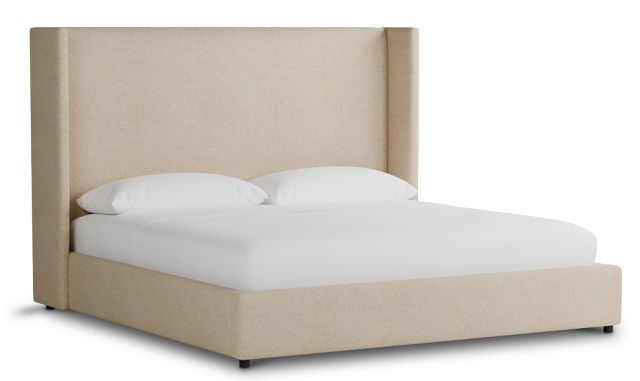 Captiva Sutton Beige 60" Upholstered Shelter Bed