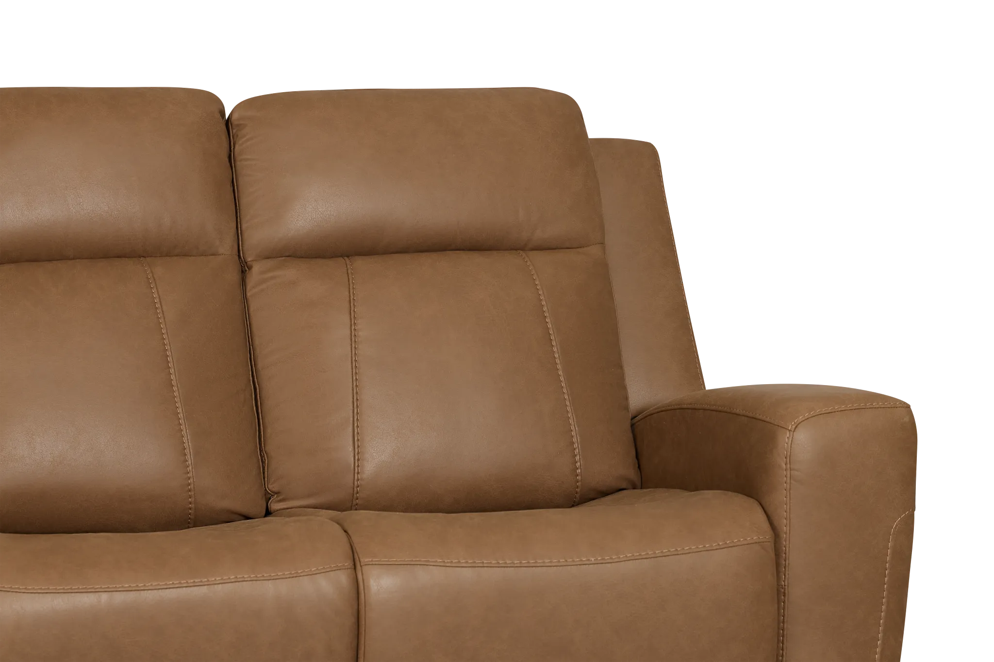 Colton Brown Micro Power Reclining Sofa W/ Power Headrest