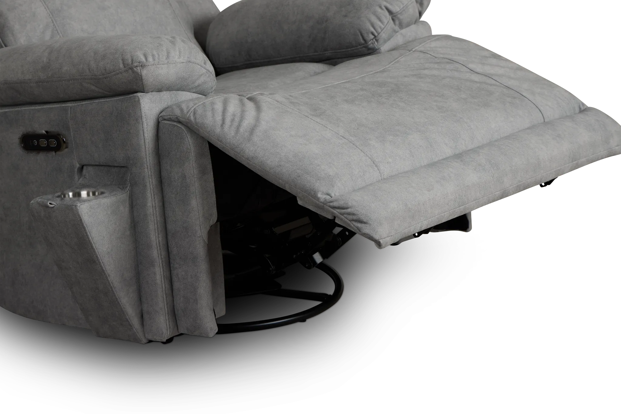 Benson Gray Micro Power Swivel Glider Recliner