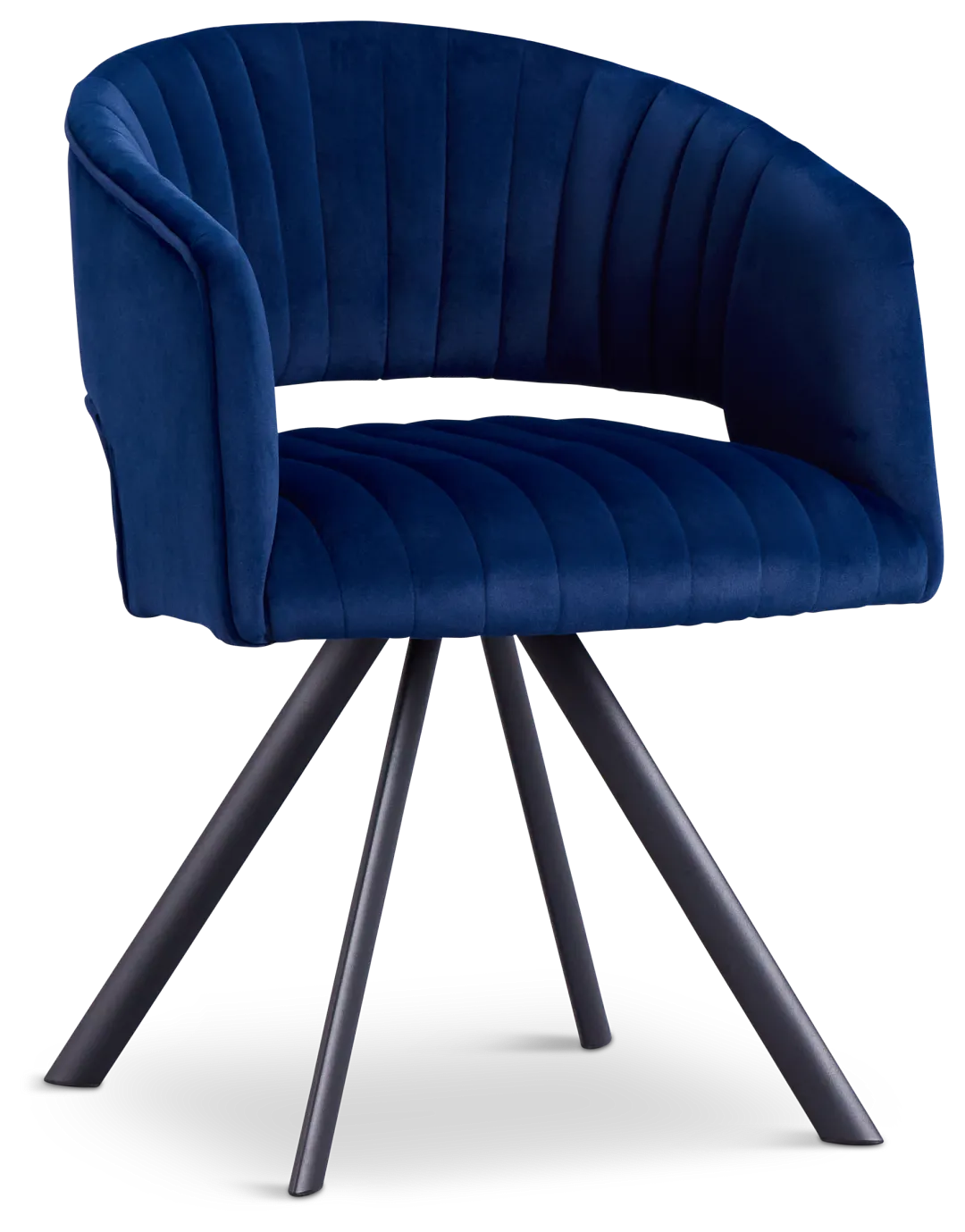 Mandy Blue Velvet Swivel Accent Chair