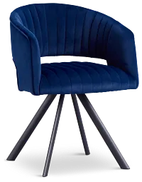 Mandy Blue Velvet Swivel Accent Chair
