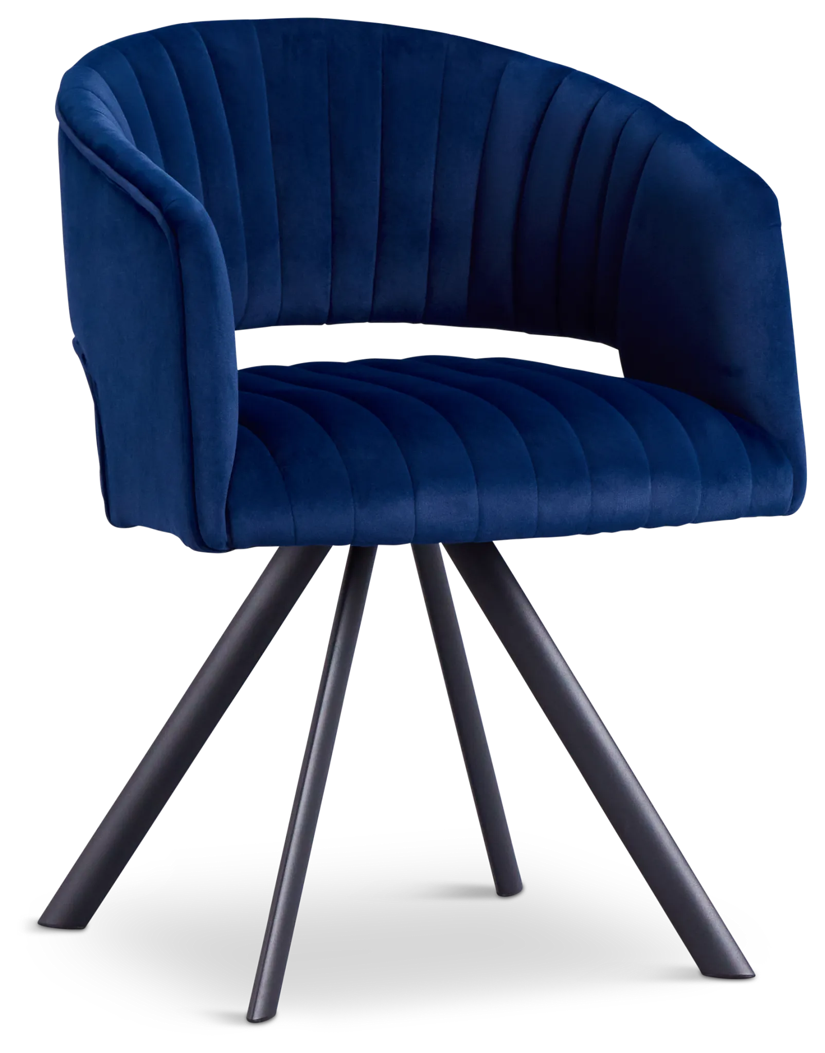 Mandy Blue Velvet Swivel Accent Chair