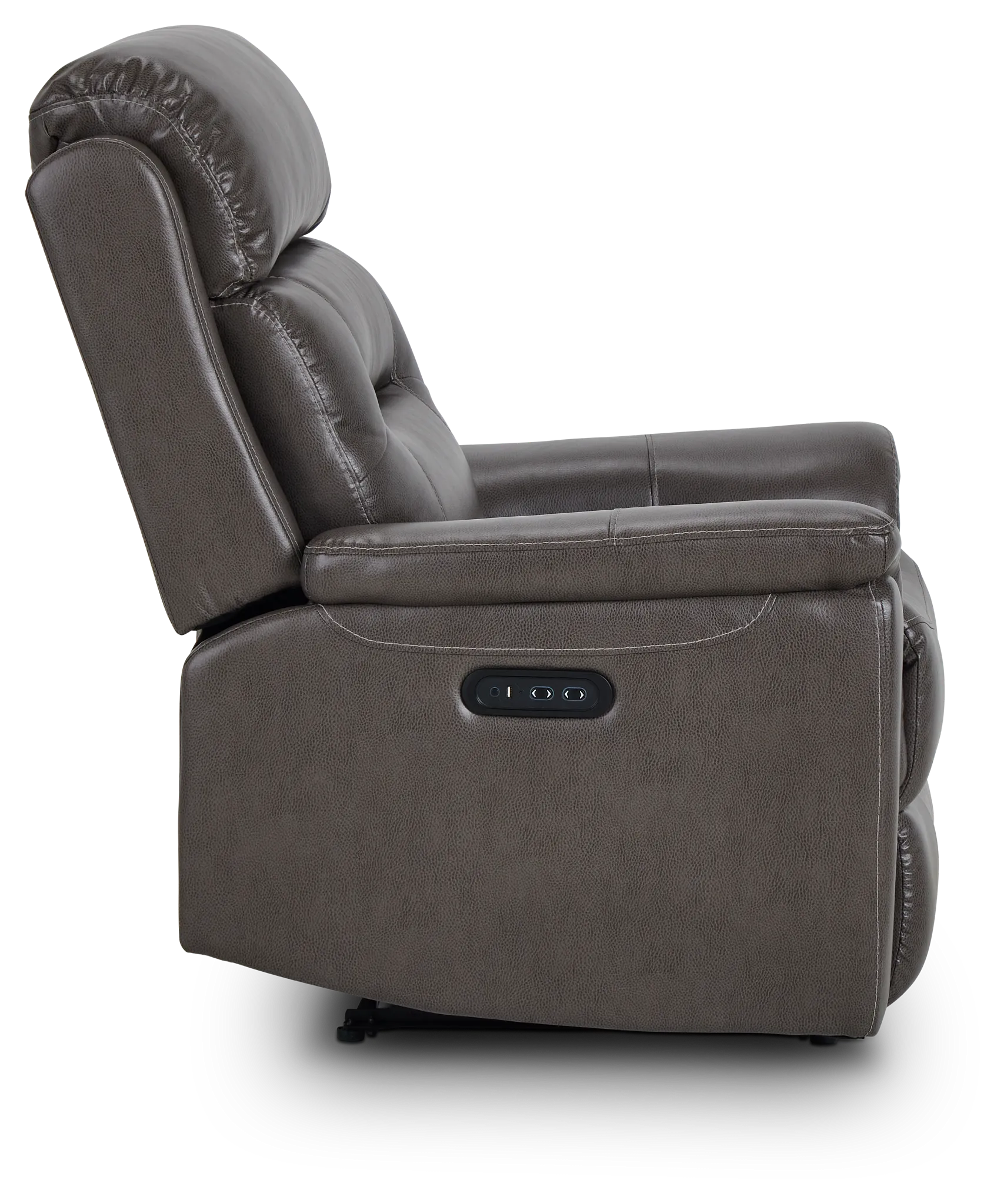 Toby Dark Taupe Micro Power Recliner With Power Headrest