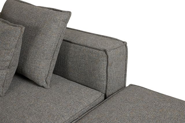 Tatum Gray Fabric 5pc Bumper Sectional